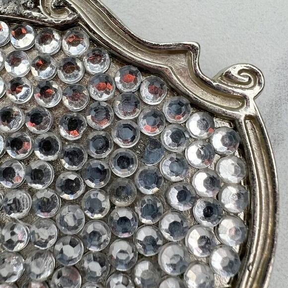 Silver Tone Rhinestone Scroll Western Bling Belt Buckle - Picture 6 of 10